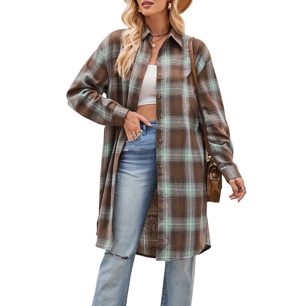Plaid Loose Coat Shirt