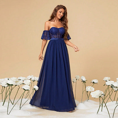 Trendy A Line Wedding Guest Dress, Formal Gown, Evening Dress