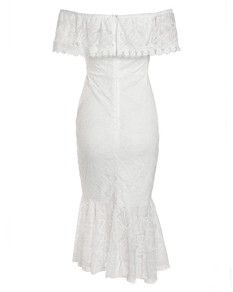 Off Shoulder Lace Sheath Sexy Cocktail Dress