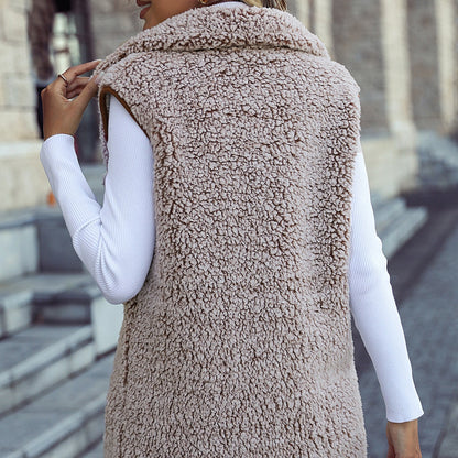 Velvet Faded Sleeveless Cardigan Vest