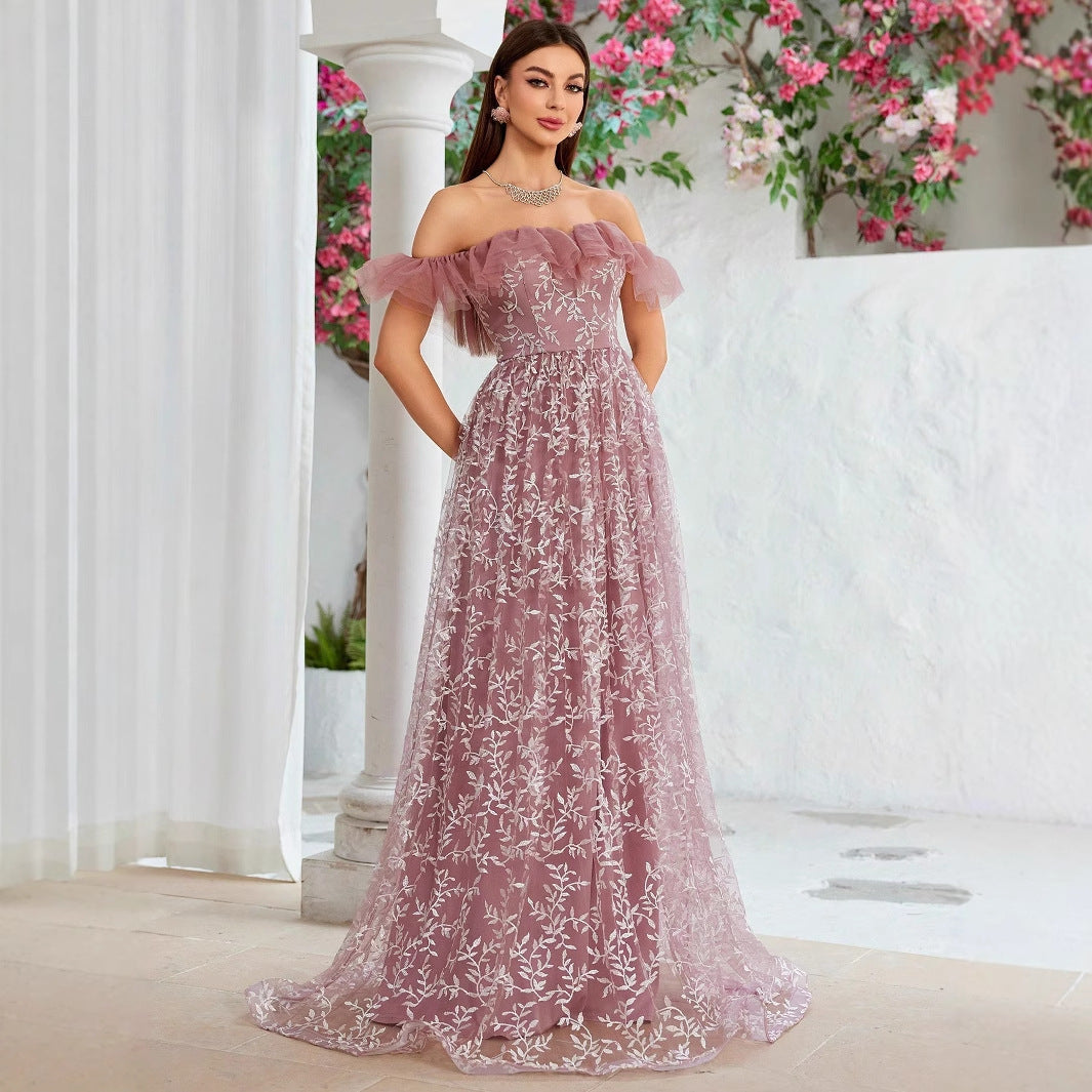 Off Shoulder Evening Dress Birthday Party Cocktail Formal Dress