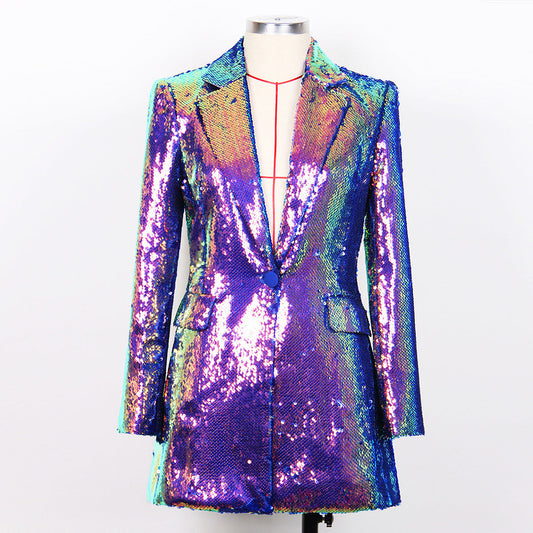 Sequined Blazer One Button Coat