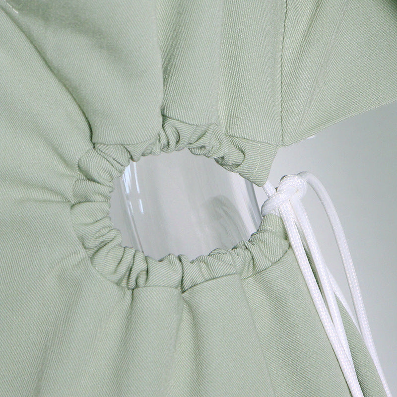 Matcha Green Slim Trench Coat Blazer