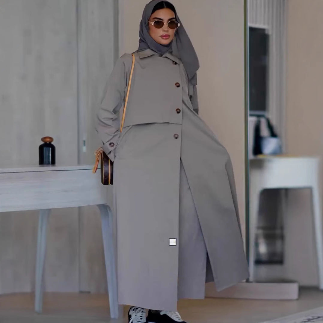 Retro Motorcycle Mid-Length Coat