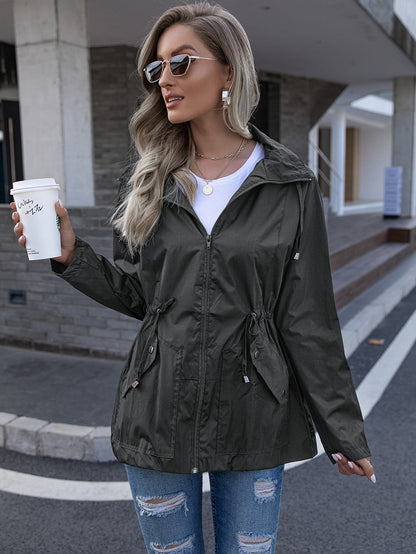 Mesh Breathable Rain Coat Hoodie