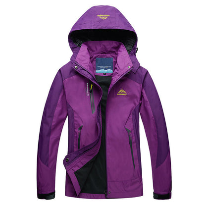 Outdoor Waterproof Jacket with Removable Hood for Women