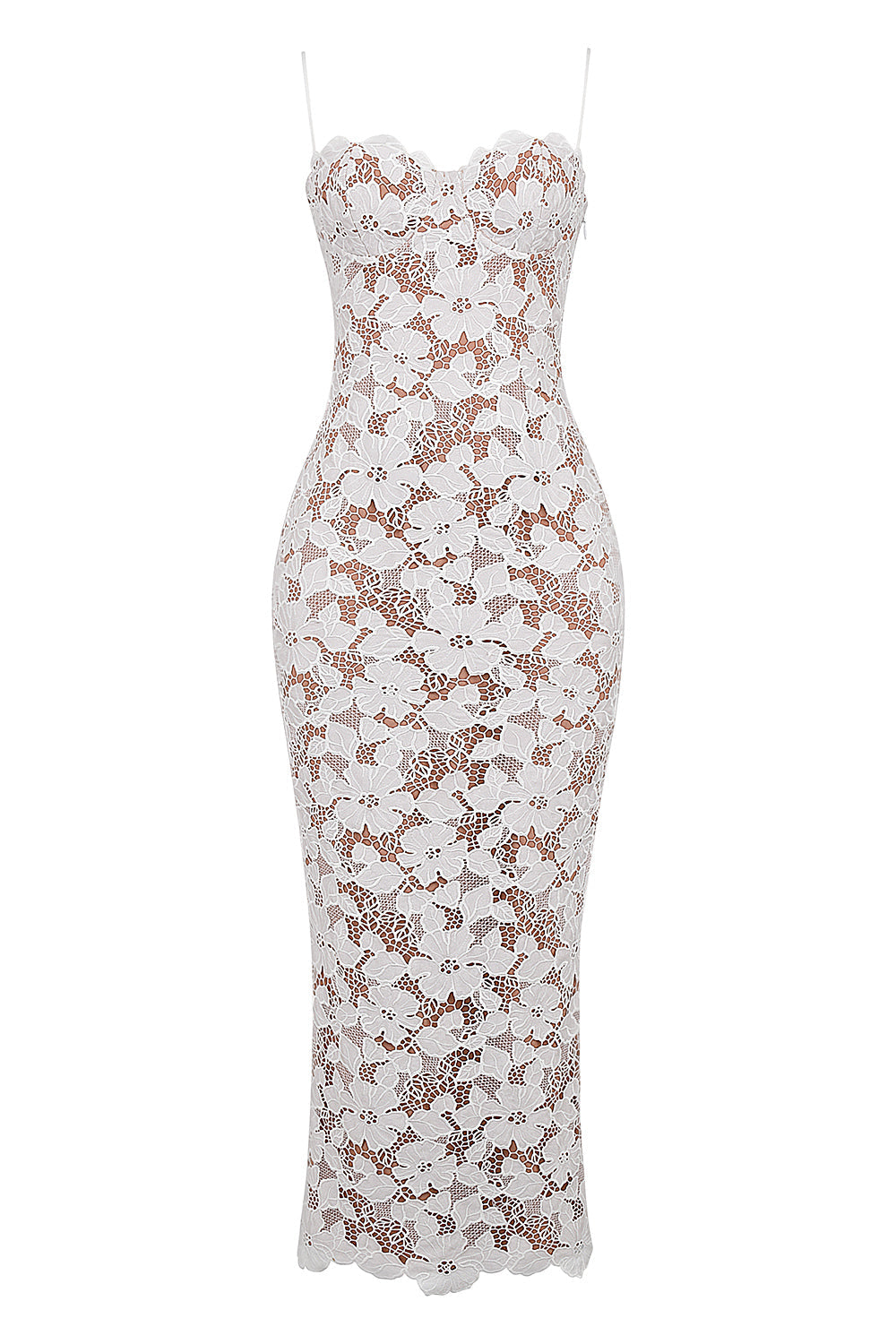 Lace Tie-Up Slip Maxi Dress