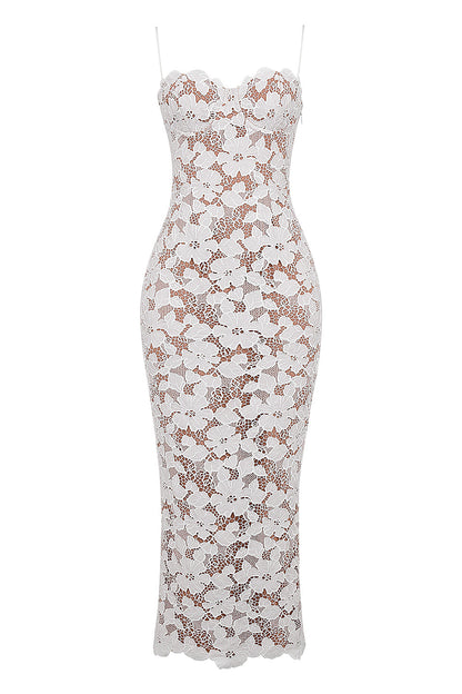 Lace Tie-Up Slip Maxi Dress