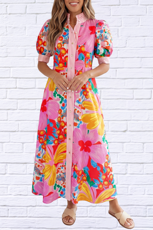 Floral Print Maxi Dress | Colorful Boutique Style