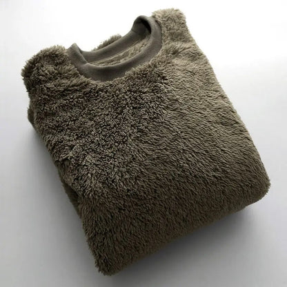 Relaxed Warm Textured Fleece Pullover