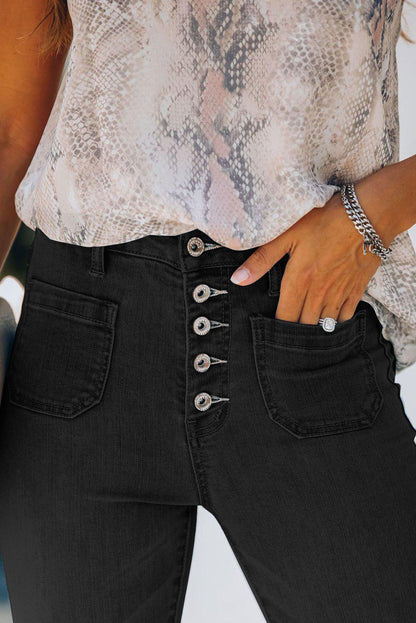 Retro Button Fly Skinny Jeans