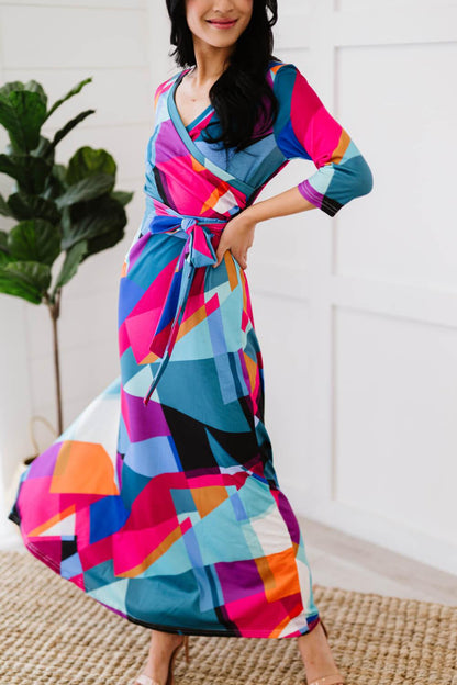 Blue Zone Planet | Retro Shapeshifter Geometric Maxi Dress