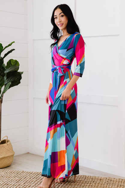 Blue Zone Planet | Retro Shapeshifter Geometric Maxi Dress