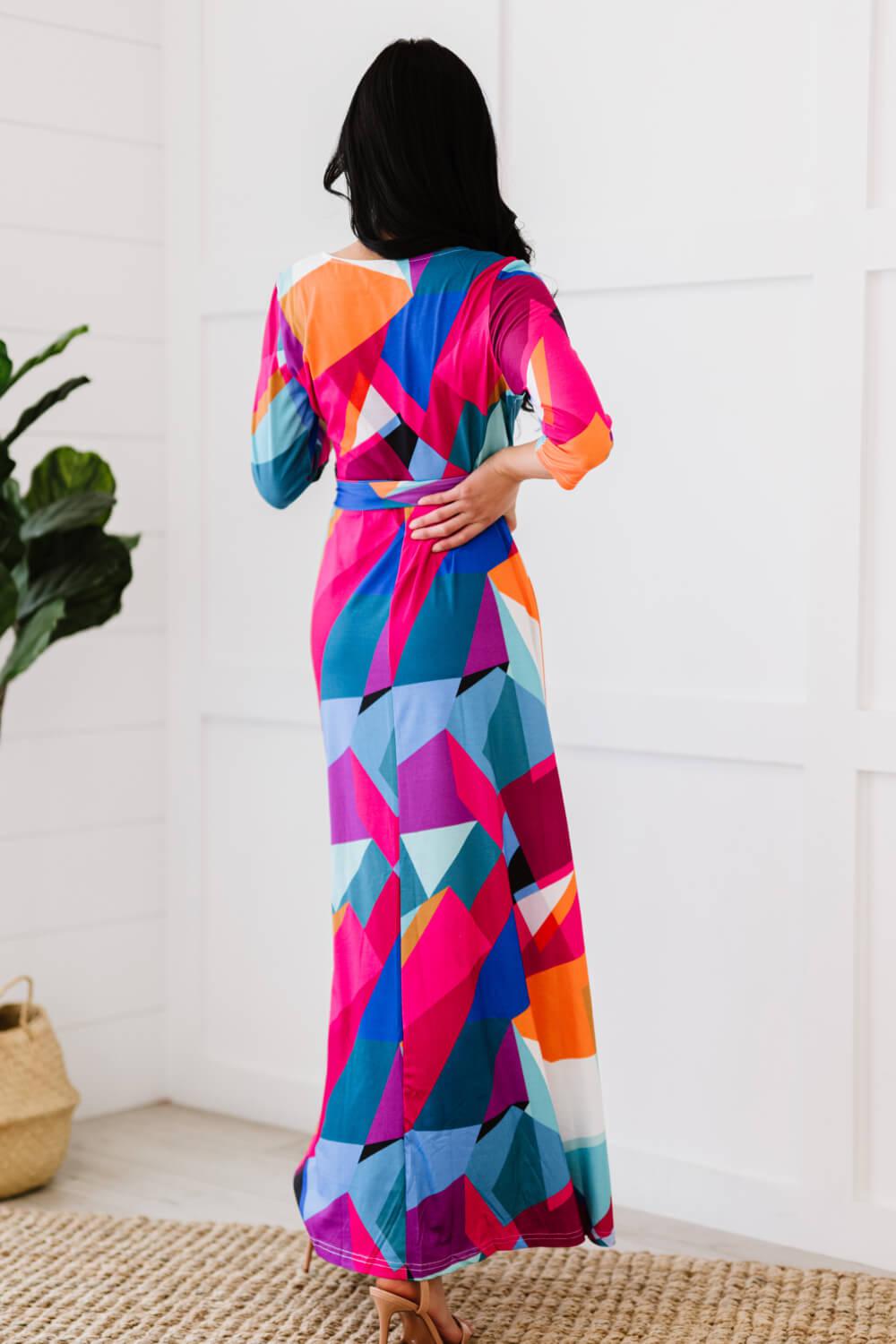 Blue Zone Planet | Retro Shapeshifter Geometric Maxi Dress