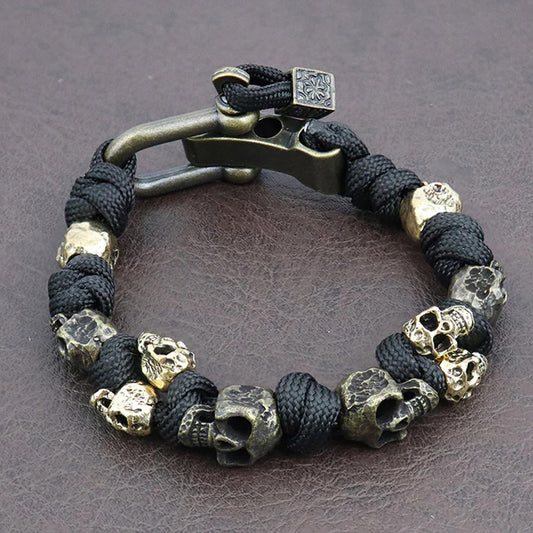 Roberto Russo Adjustable Paracord Skull Bracelet