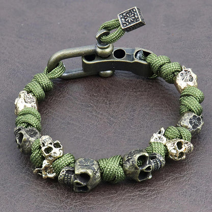 Roberto Russo Adjustable Paracord Skull Bracelet