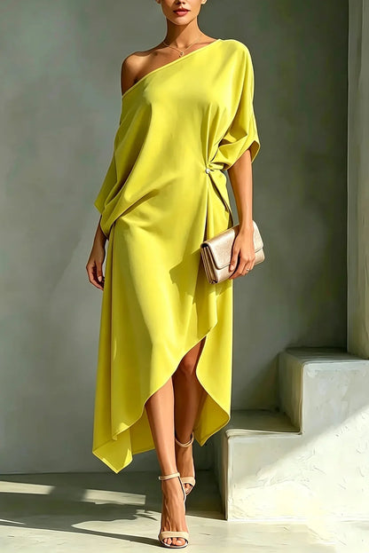 Rhea Off Shoulder Asymmetrical Dress