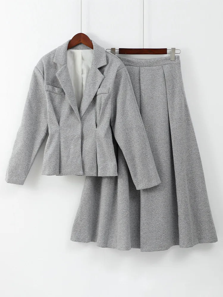 Ornella Pleated Skirt Suit