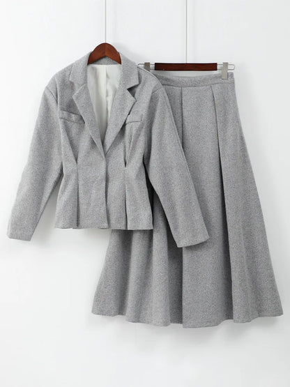 Ornella Pleated Skirt Suit