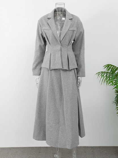 Ornella Pleated Skirt Suit