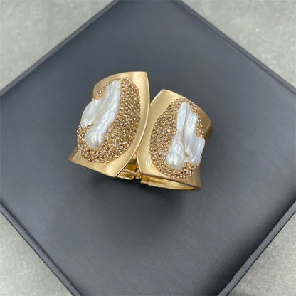 Natural Baroque Freshwater Pearl Cuff Bracelet