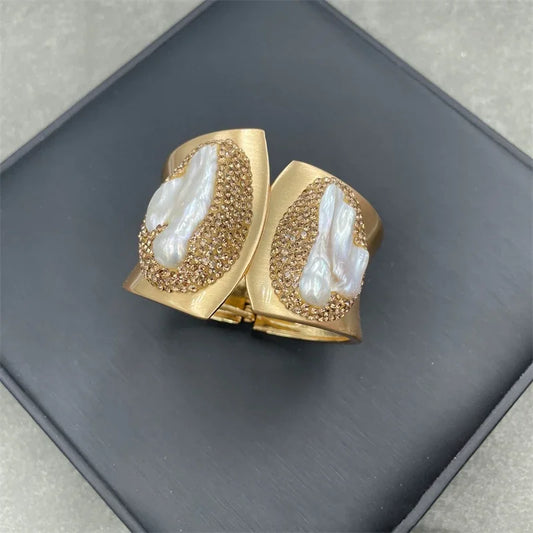 Natural Baroque Freshwater Pearl Cuff Bracelet