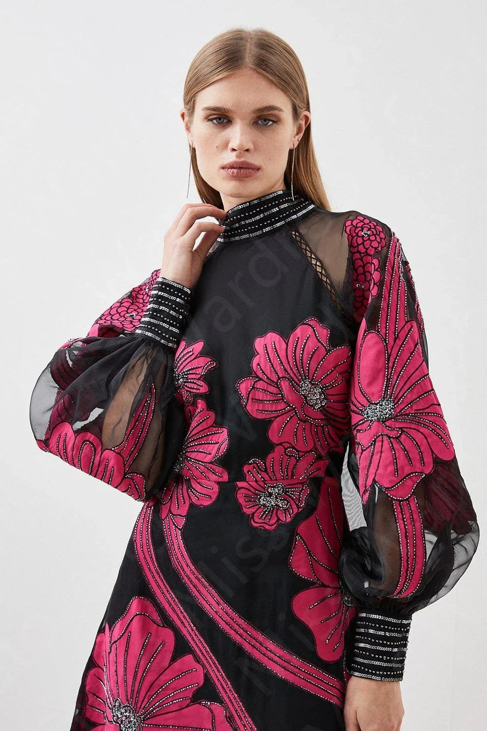 Positano Floral Evening Dress