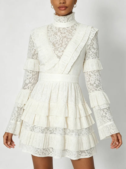 Crown Lace Turtleneck Dress