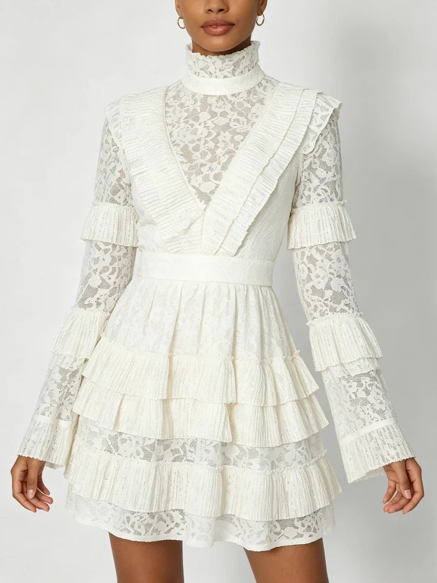 Crown Lace Turtleneck Dress