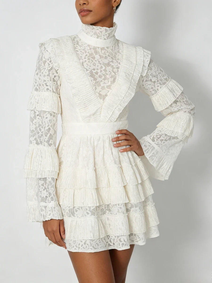 Crown Lace Turtleneck Dress