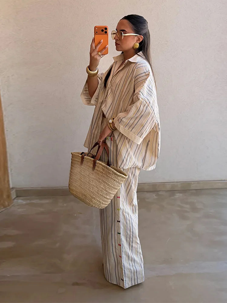 Fabienne Striped Pants Set