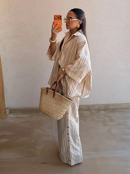 Fabienne Striped Pants Set