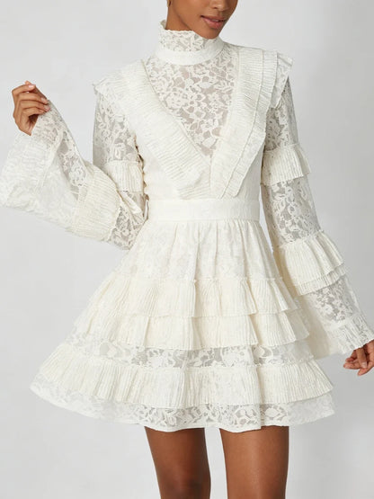 Crown Lace Turtleneck Dress