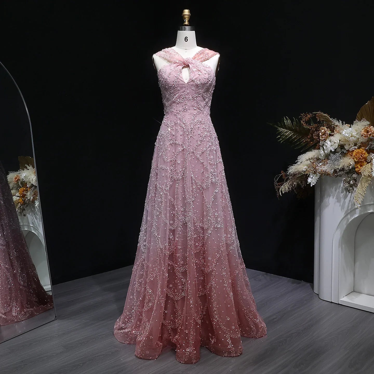Olyssia Beaded Evening Dress