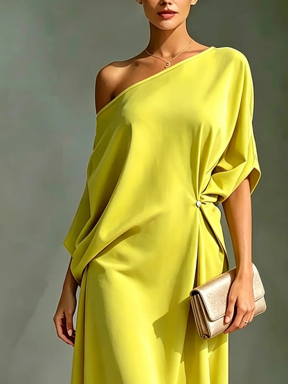 Rhea Off Shoulder Asymmetrical Dress