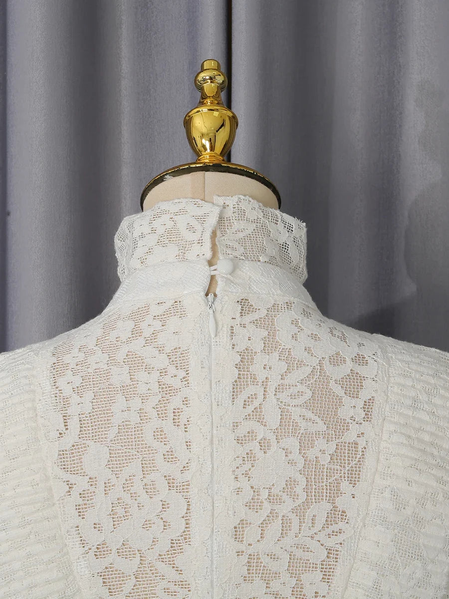Crown Lace Turtleneck Dress