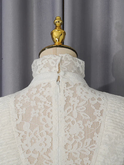 Crown Lace Turtleneck Dress