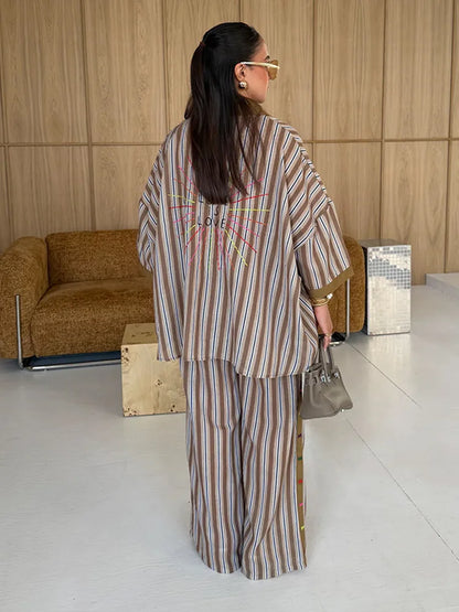 Fabienne Striped Pants Set