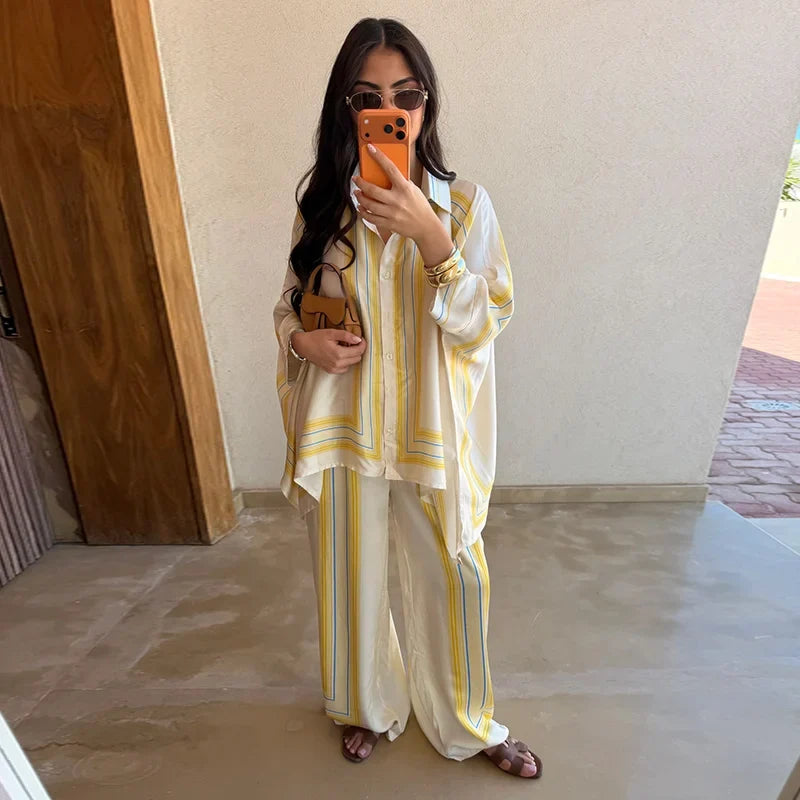 Fabienne Striped Pants Set