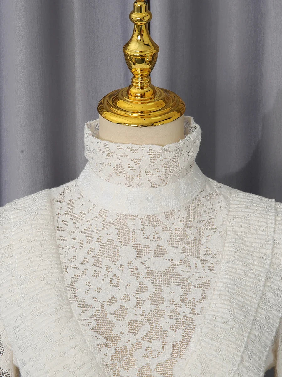 Crown Lace Turtleneck Dress
