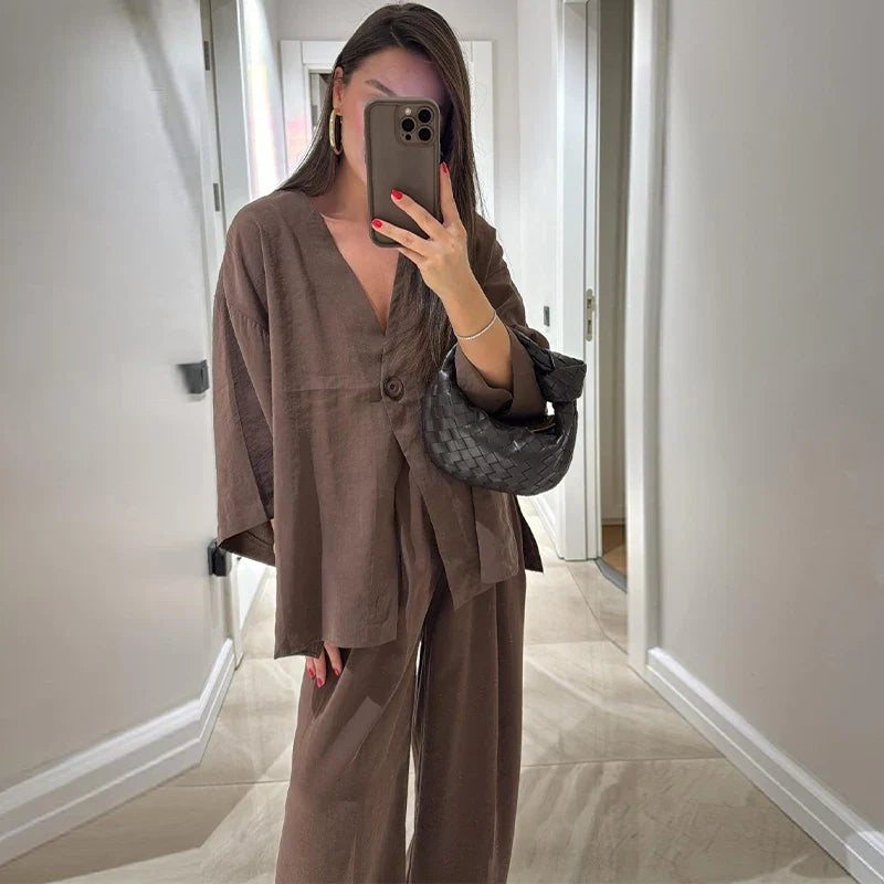 Fabienne Striped Pants Set