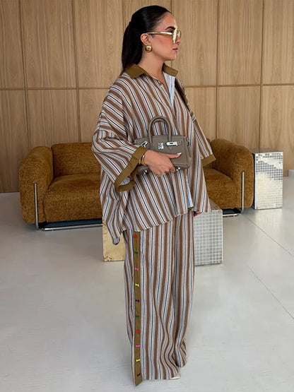 Fabienne Striped Pants Set