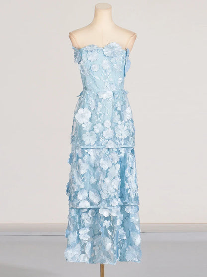 Royale Flower Strapless Dress