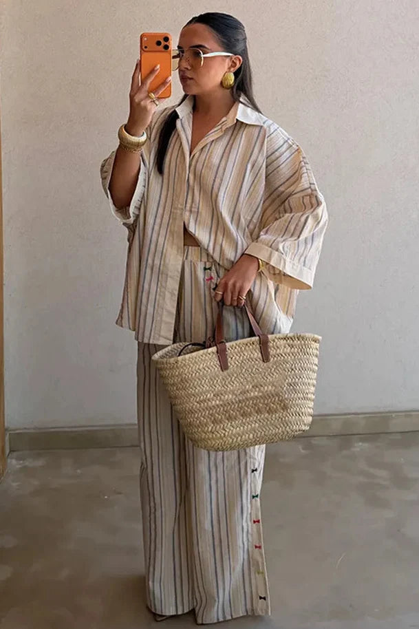 Fabienne Striped Pants Set
