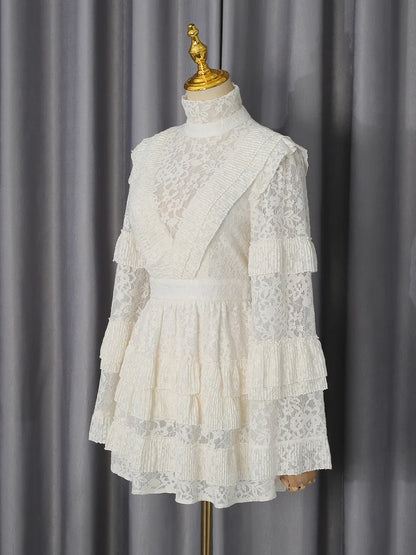 Crown Lace Turtleneck Dress