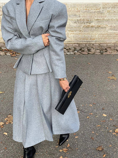Ornella Pleated Skirt Suit