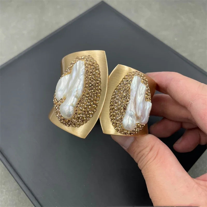 Natural Baroque Freshwater Pearl Cuff Bracelet