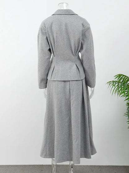 Ornella Pleated Skirt Suit