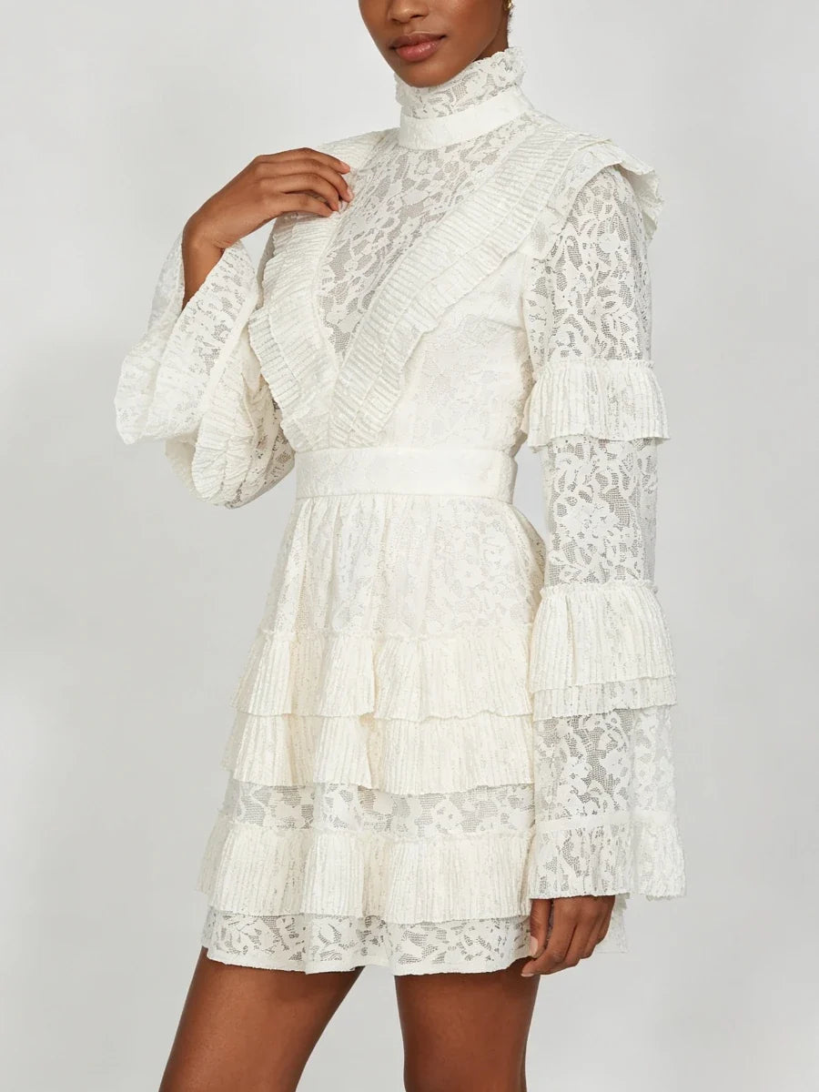 Crown Lace Turtleneck Dress
