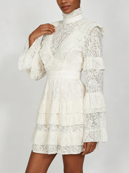 Crown Lace Turtleneck Dress